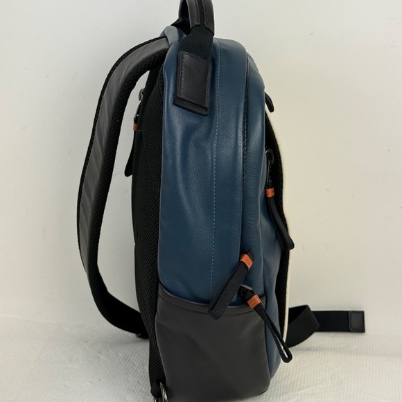 Genuine Men's COACH EDGE Pack Colorblock Crossbody Leather Bag Navy Blue White - Picture 5 of 16